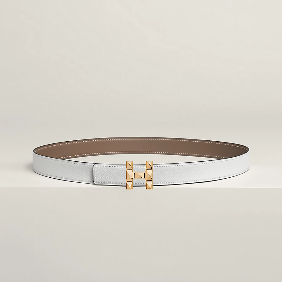Replicate H Infini belt buckle   Reversible leather strap 24 mm(1:1 replica)
