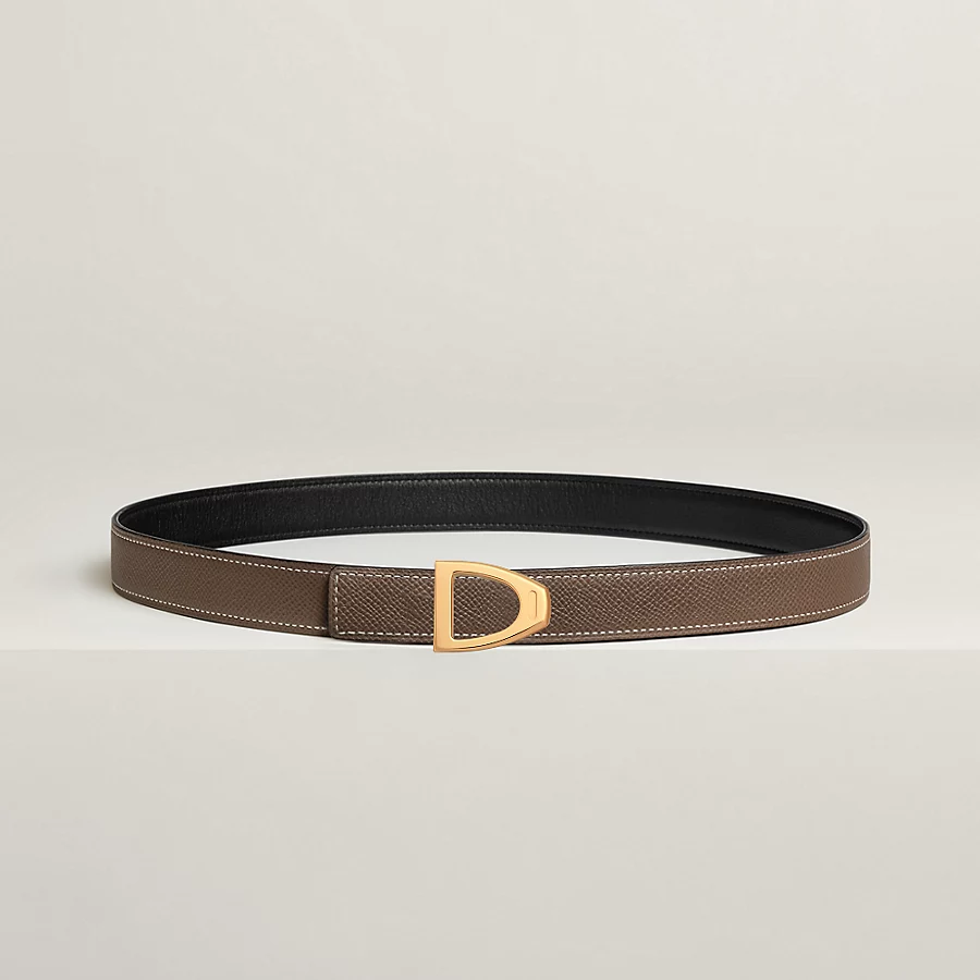 Replicate Cavaliere belt buckle   Reversible leather strap 24 mm(1:1 replica)