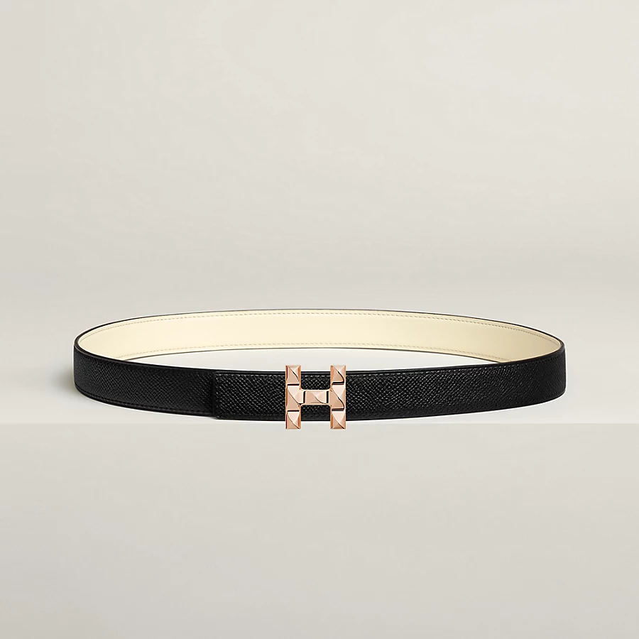 Replicate H Infini belt buckle   Reversible leather strap 24 mm(1:1 replica)