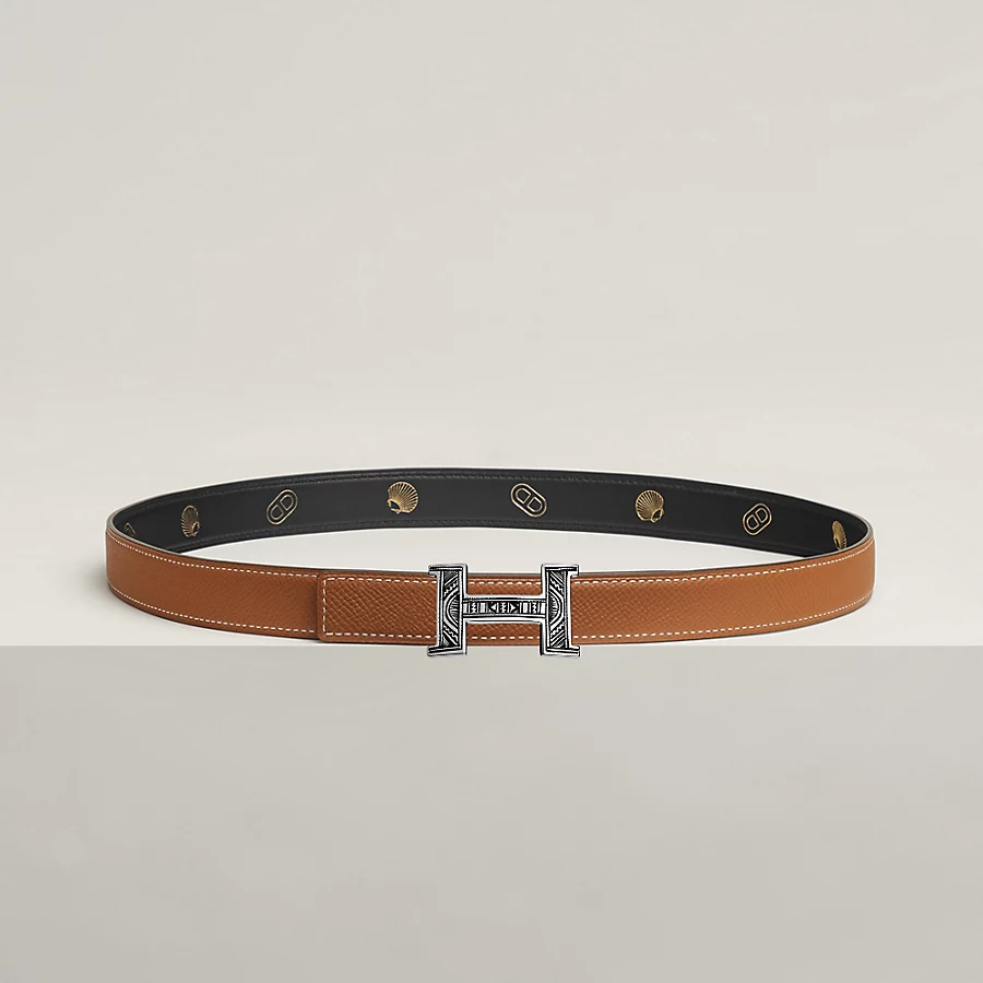 Replicate Mini Constance Touareg belt buckle   Hermès sur Mer reversible leather strap 24 mm(1:1 replica)