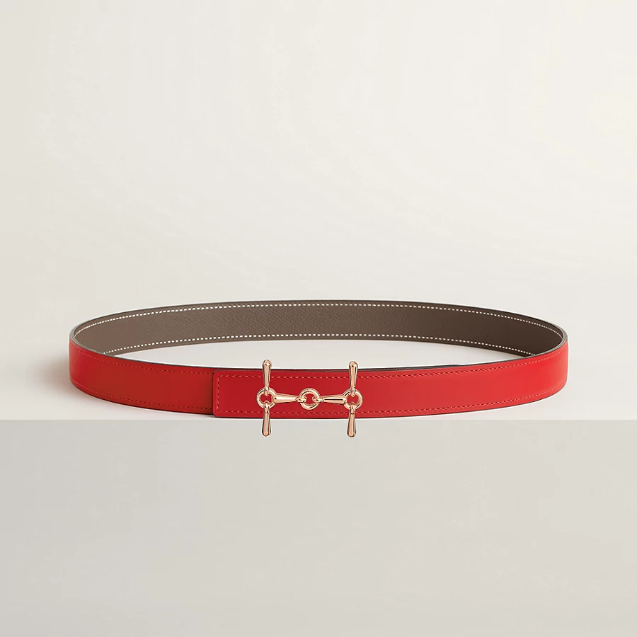 Replicate H Equestre belt buckle   Reversible leather strap 24 mm(1:1 replica)