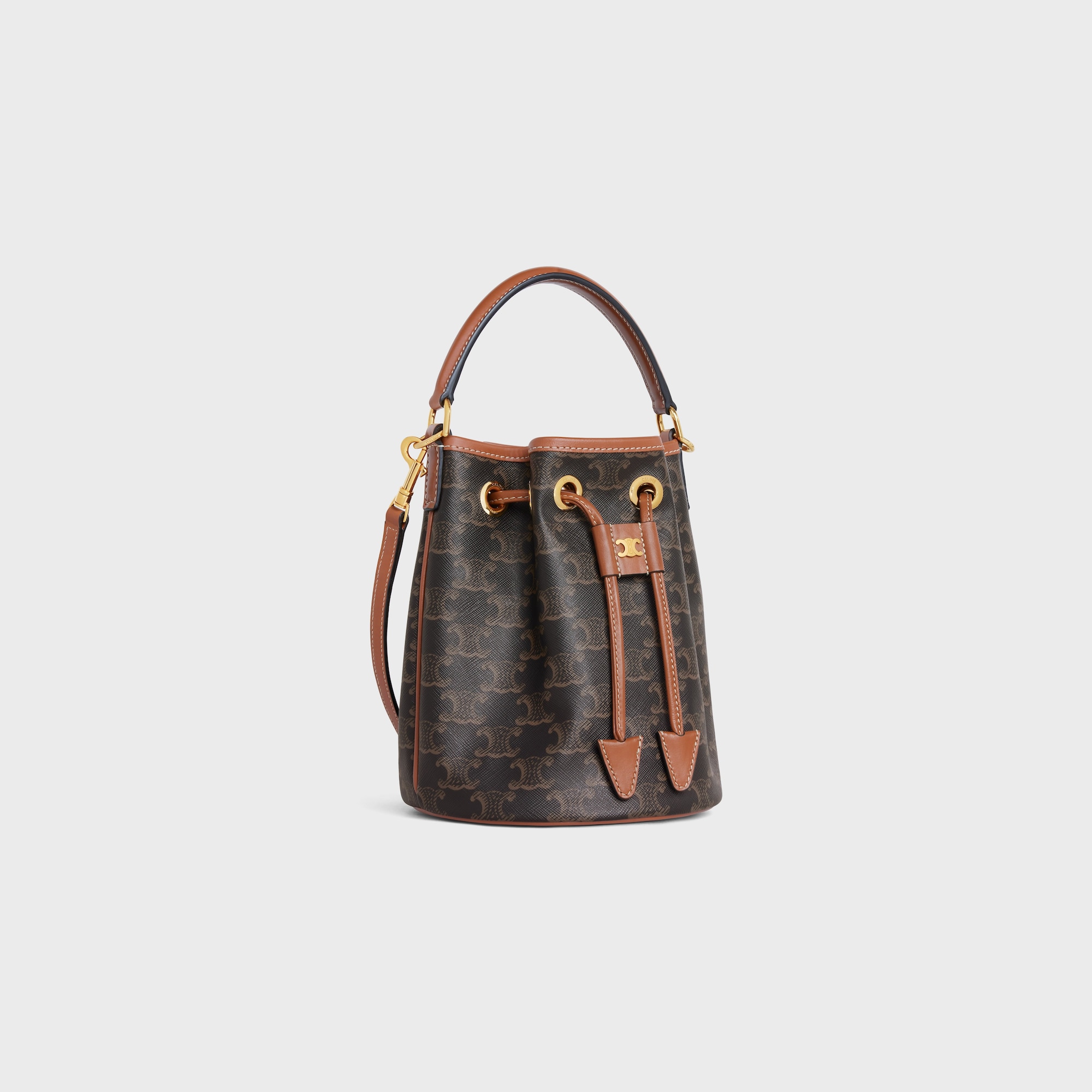 Replicate TEEN CLARA BAG IN TRIOMPHE CANVAS AND CALFSKIN TAN(1:1 replica)