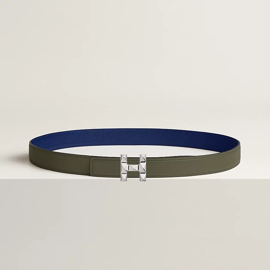 Replicate H Infini belt buckle   Reversible leather strap 24 mm(1:1 replica)