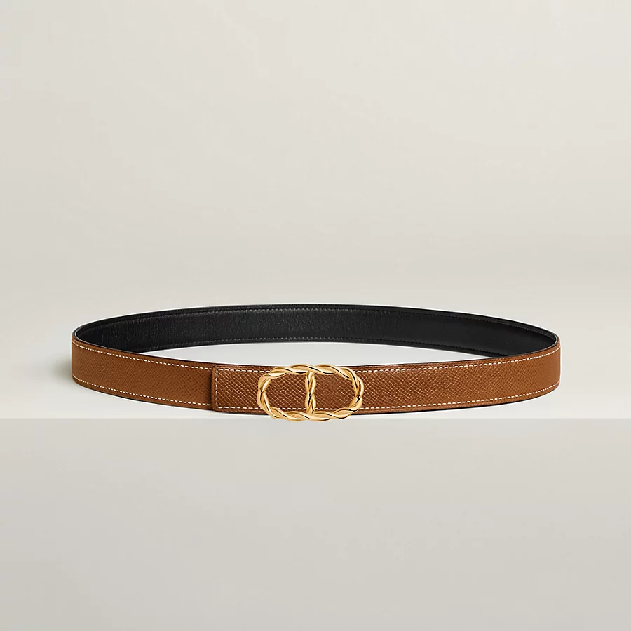 Replicate Maillon Torsade belt buckle   Reversible leather strap 24 mm(1:1 replica)