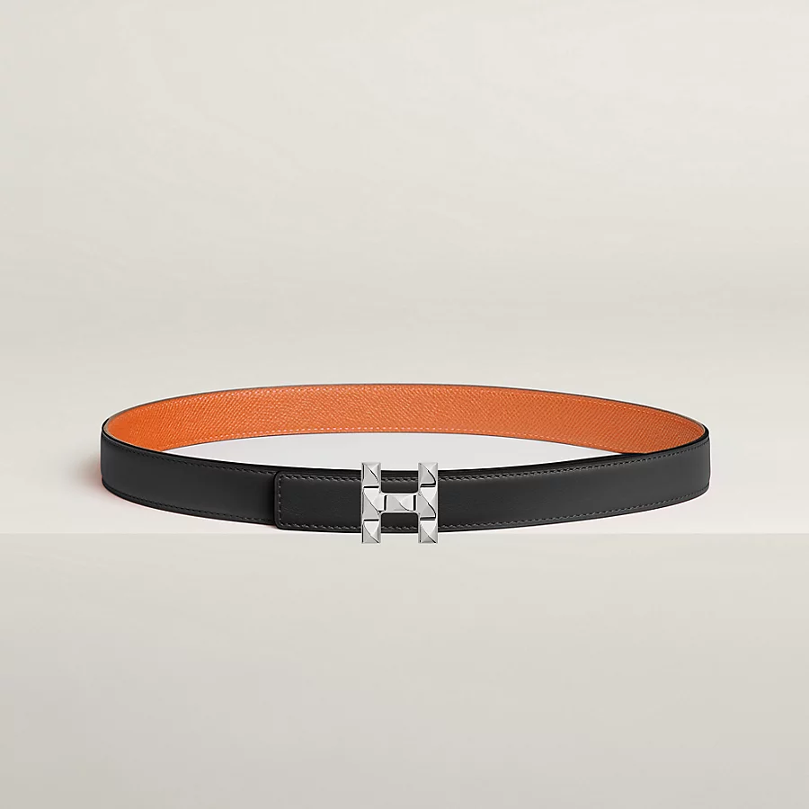 Replicate H Infini belt buckle   Reversible leather strap 24 mm(1:1 replica)