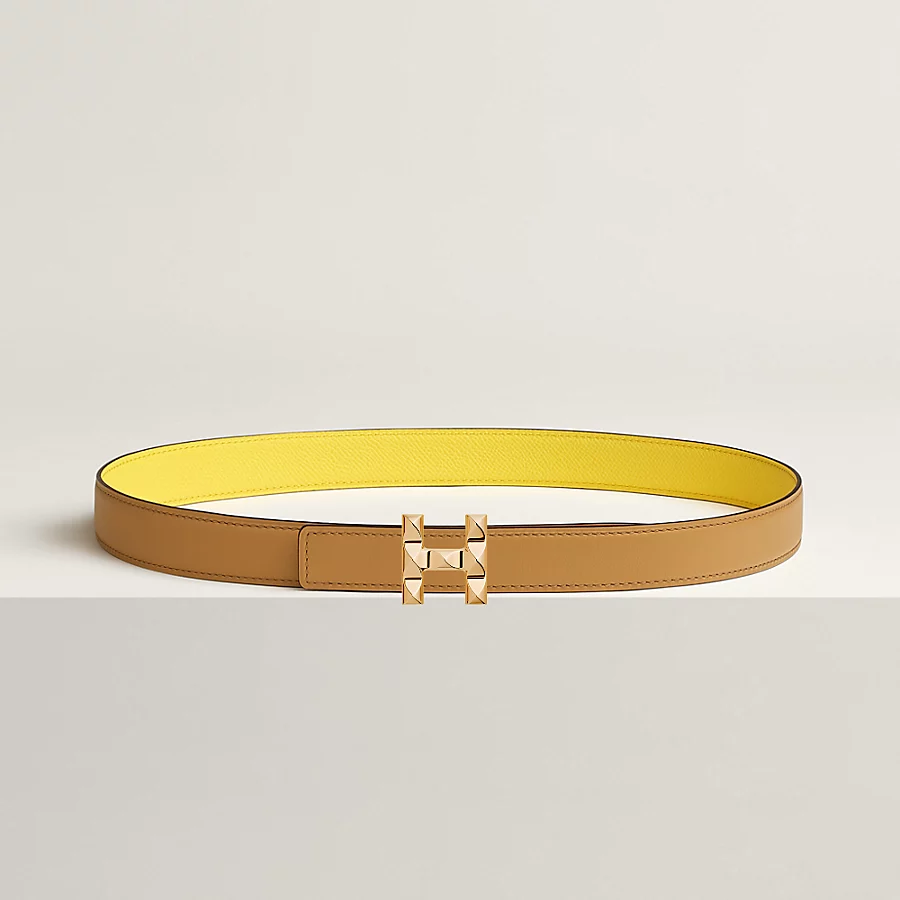 Replicate H Infini belt buckle   Reversible leather strap 24 mm(1:1 replica)