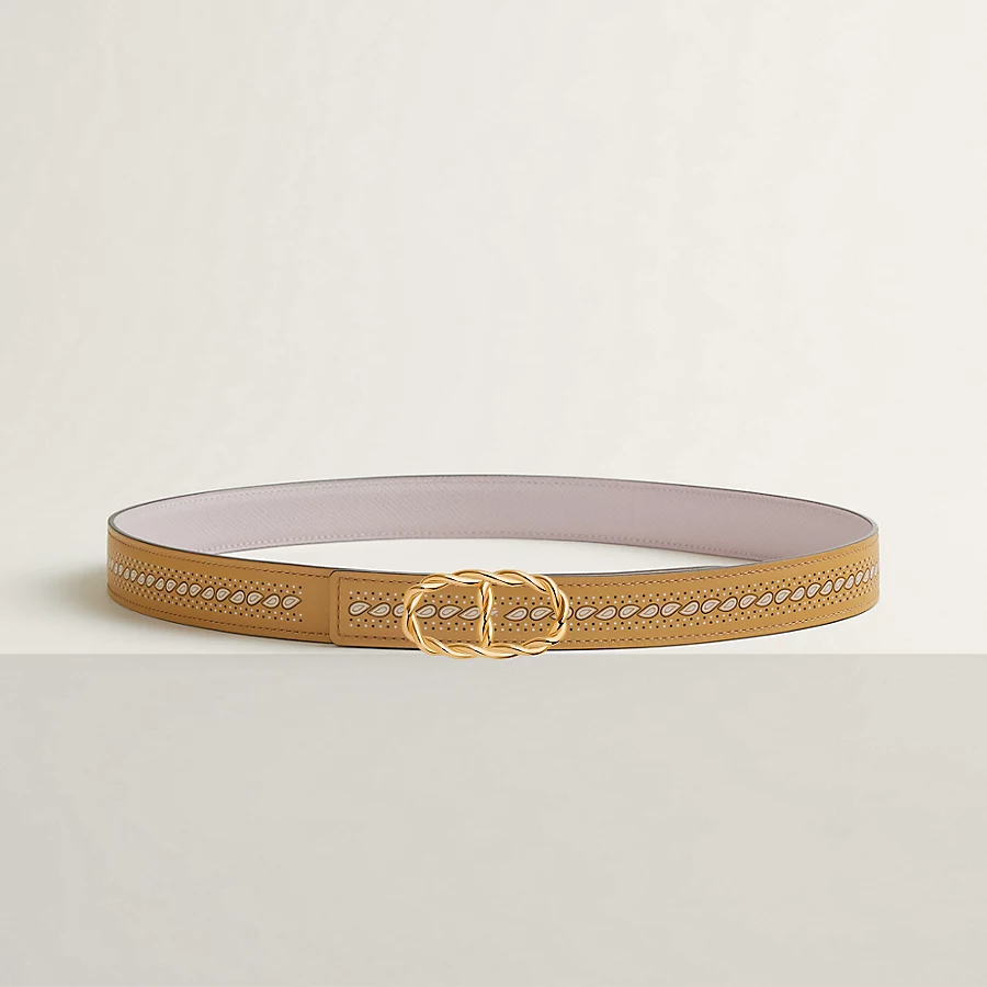 Replicate Maillon Torsade belt buckle   Bandana leather strap 24 mm(1:1 replica)
