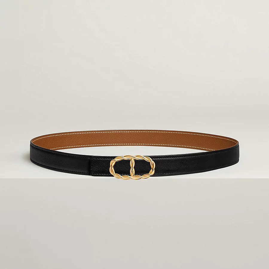 Replicate Maillon Torsade belt buckle   Reversible leather strap 24 mm(1:1 replica)