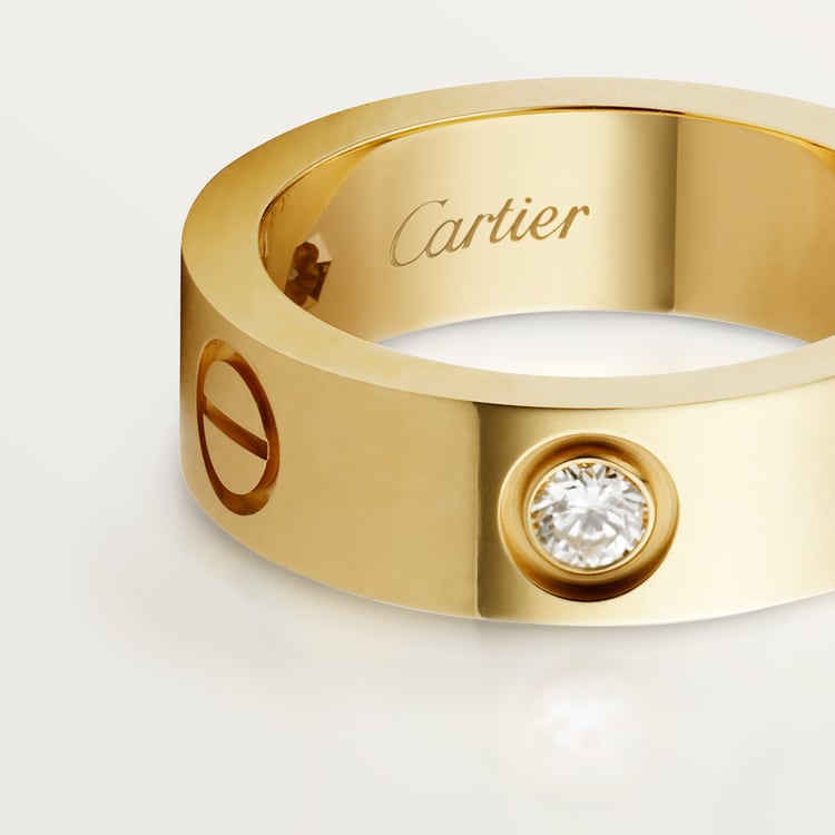 Replicate LOVE ring, classic model, 3 diamonds(1:1 replica)