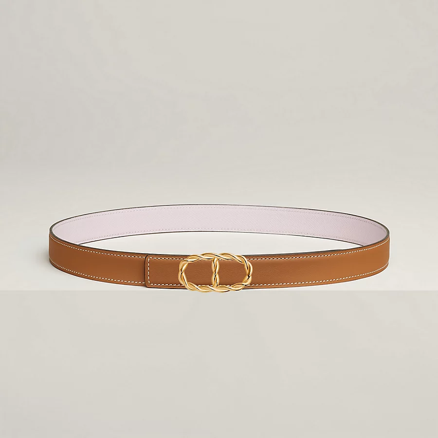 Replicate Maillon Torsade belt buckle   Reversible leather strap 24 mm(1:1 replica)