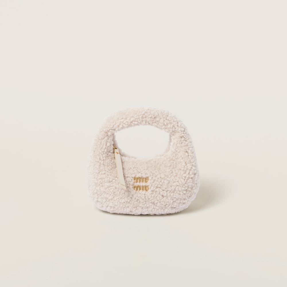 Replicate Wander shearling hobo bag with leather details(1:1 replica)