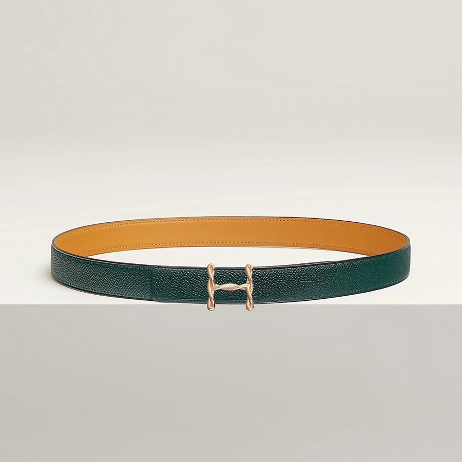 Replicate H Torsade belt buckle   Reversible leather strap 24 mm(1:1 replica)