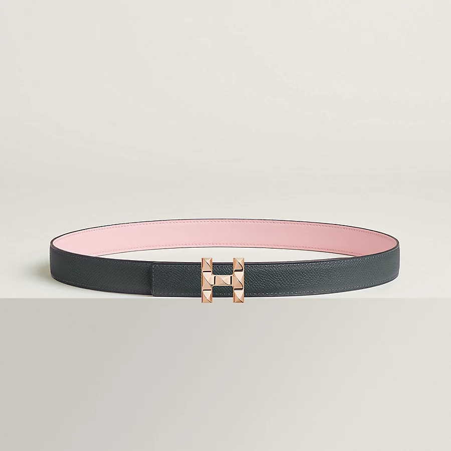 Replicate H Infini belt buckle   Reversible leather strap 24 mm(1:1 replica)