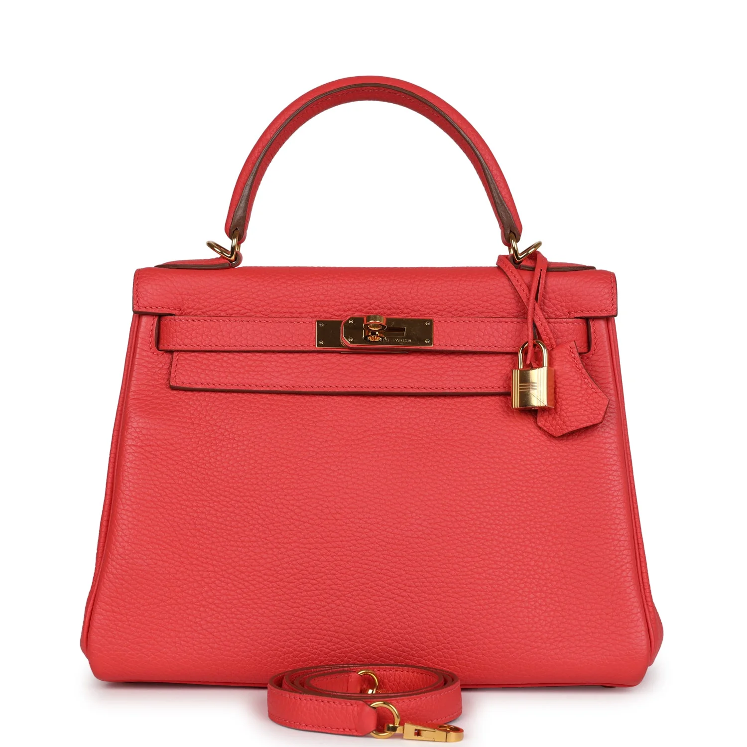 Replicate Hermes Kelly Retourne 28 Rose Jaipur Clemence Gold Hardware(1:1 replica)