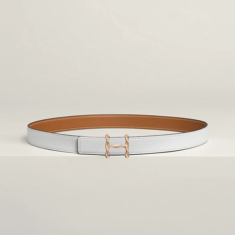 Replicate H Torsade belt buckle   Reversible leather strap 24 mm(1:1 replica)