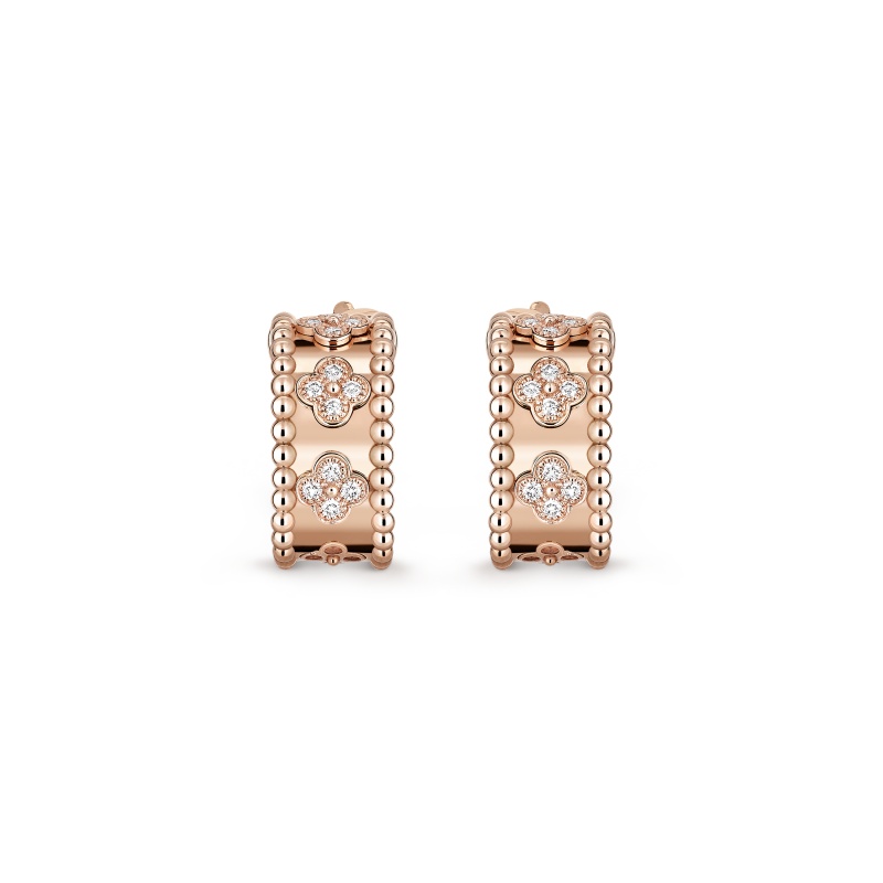 Replicate Perlée clovers hoop earrings(1:1 replica)