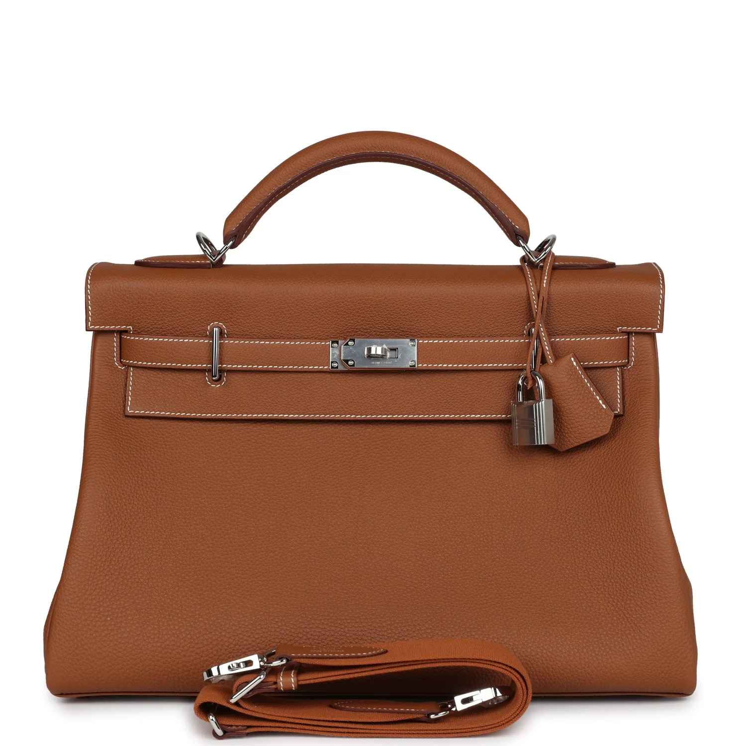 Replicate Hermes Kelly 42 Maxi Gold Togo Palladium Hardware(1:1 replica)