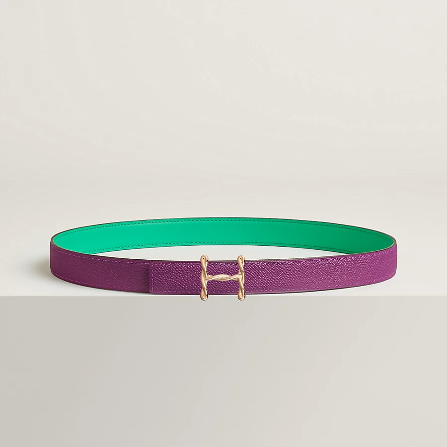 Replicate H Torsade belt buckle   Reversible leather strap 24 mm(1:1 replica)