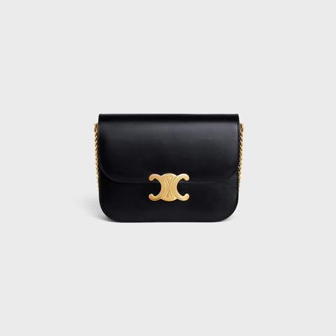 Replicate MEDIUM COLLEGE BAG IN SHINY CALFSKIN BLACK(1:1 replica)