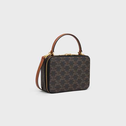 Replicate VANITY BOX IN TRIOMPHE CANVAS AND CALFSKIN TAN(1:1 replica)