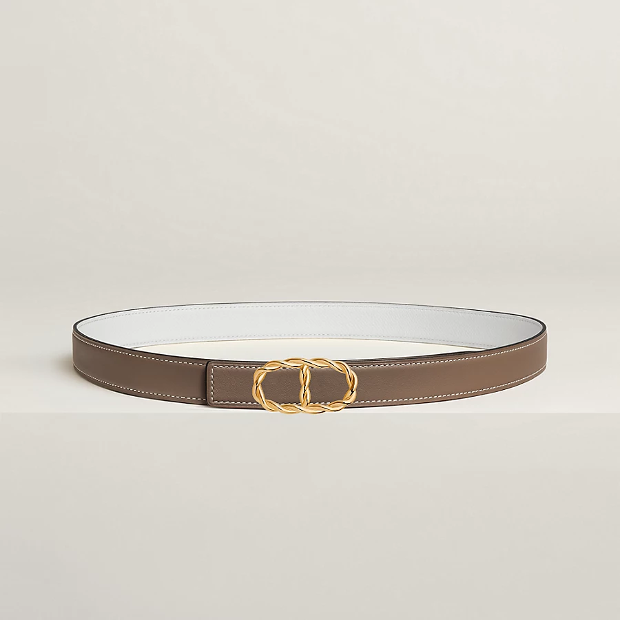 Replicate Maillon Torsade belt buckle   Reversible leather strap 24 mm(1:1 replica)
