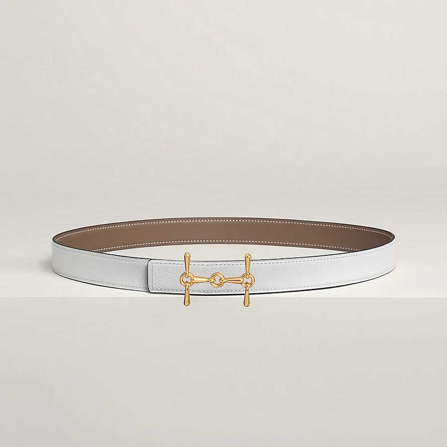 Replicate H Equestre belt buckle   Reversible leather strap 24 mm(1:1 replica)