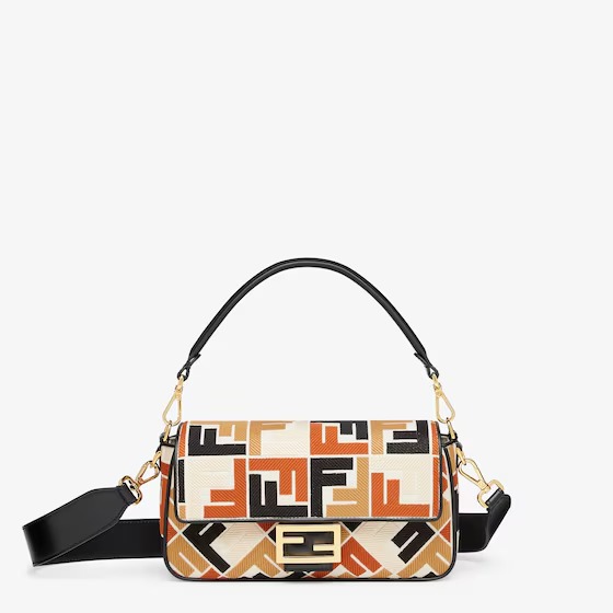Replicate Baguette Canvas Bag With Multicolor FF Embroidery(1:1 replica)
