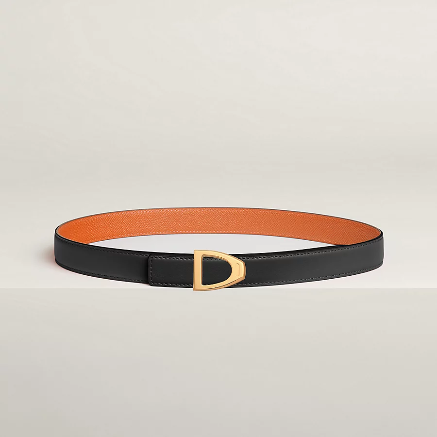 Replicate Cavaliere belt buckle   Reversible leather strap 24 mm(1:1 replica)
