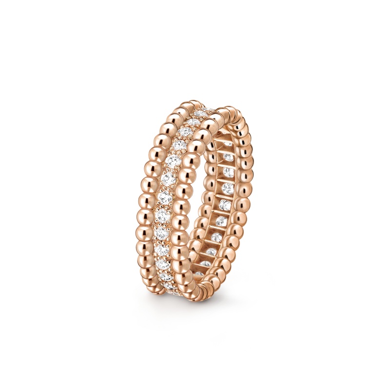 Replicate Perlée diamonds ring, 1 row(1:1 replica)
