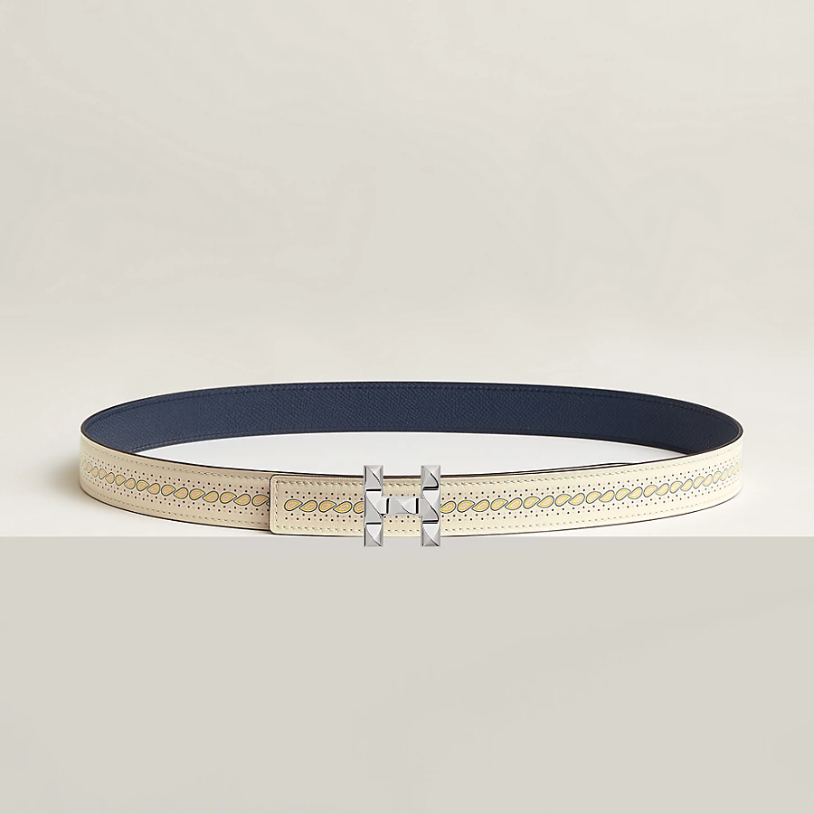 Replicate H Infini belt buckle   Bandana leather strap 24 mm(1:1 replica)