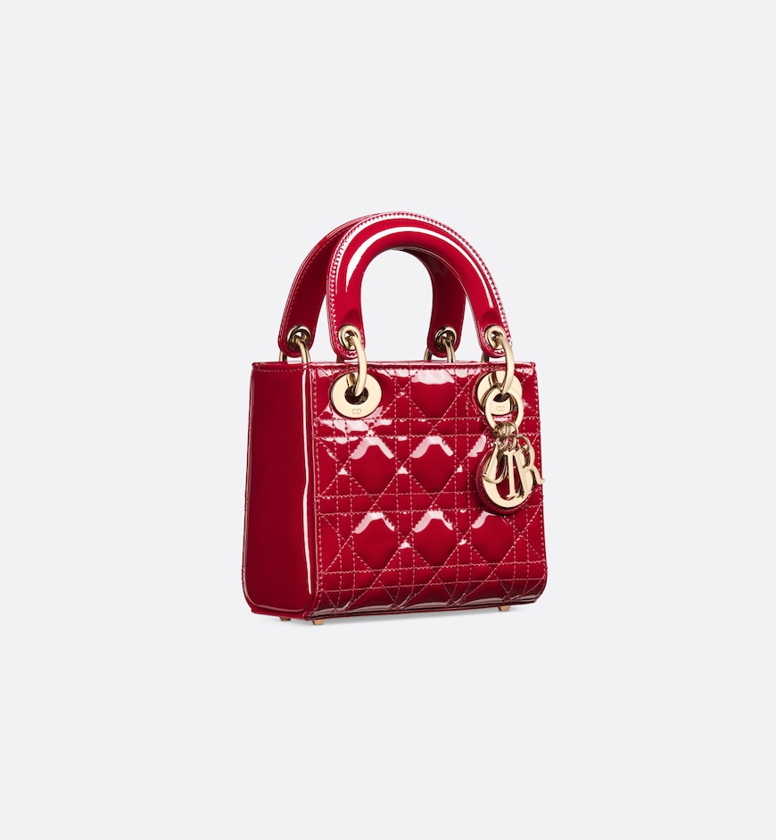 Replicate Dior Mini Dioriviera Lady Dior Bag   Patent Leather(1:1 replica)