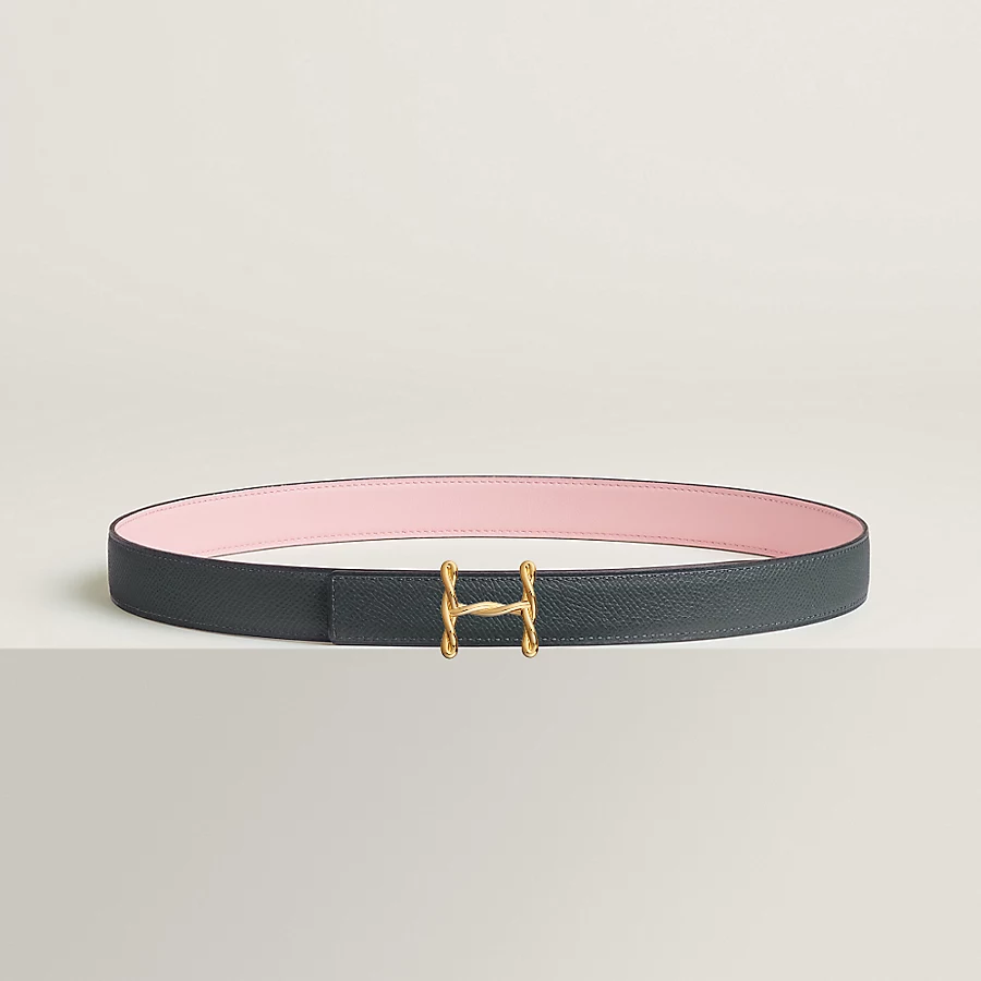 Replicate H Torsade belt buckle   Reversible leather strap 24 mm(1:1 replica)