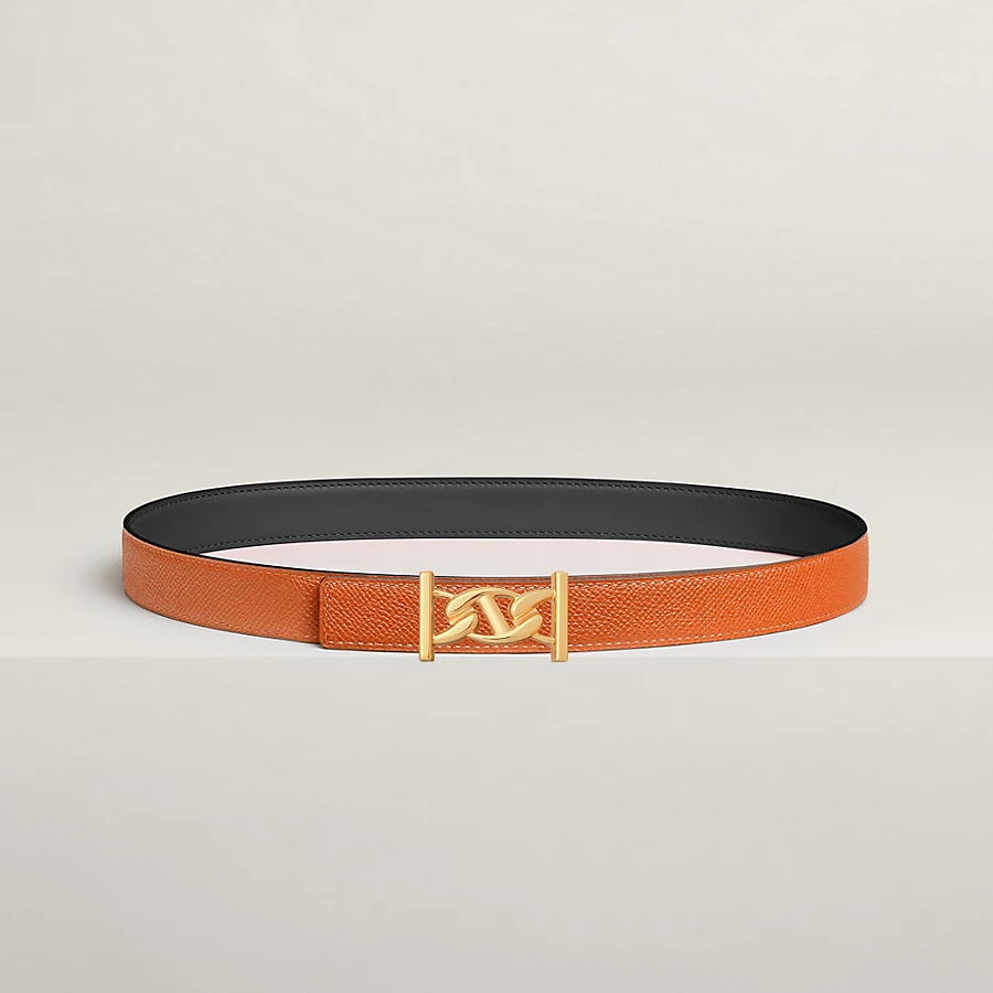 Replicate My H belt buckle   Reversible leather strap 24 mm(1:1 replica)