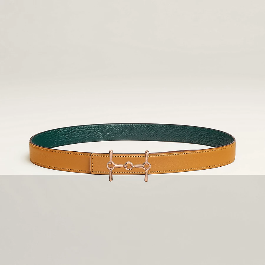 Replicate H Equestre belt buckle   Reversible leather strap 24 mm(1:1 replica)