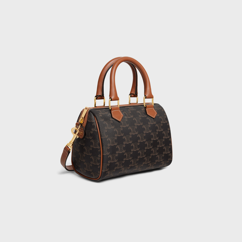 Replicate SMALL BOSTON IN TRIOMPHE CANVAS AND CALFSKIN TAN(1:1 replica)