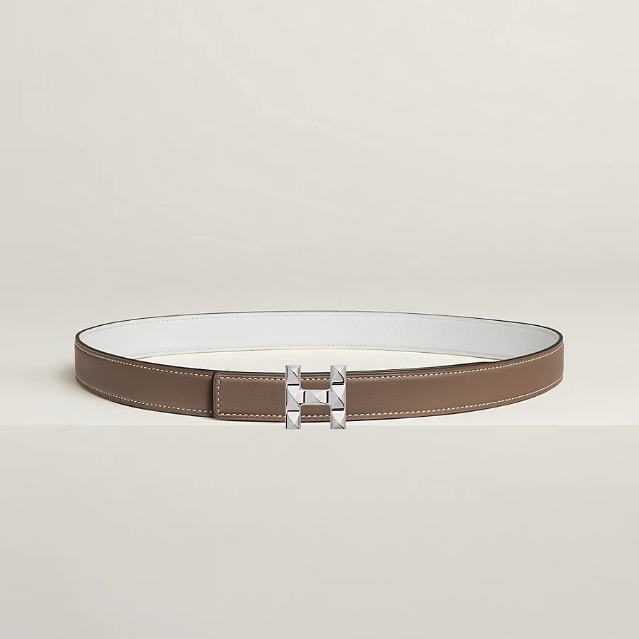 Replicate H Infini belt buckle   Reversible leather strap 24 mm(1:1 replica)