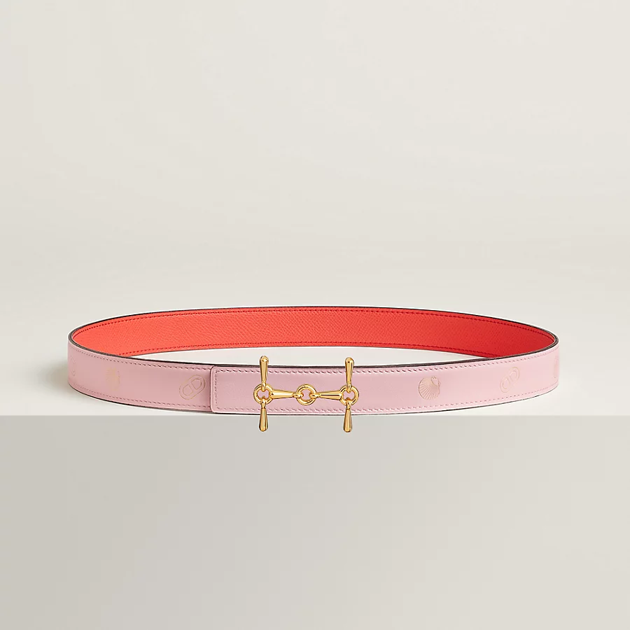 Replicate H Equestre belt buckle   Hermès sur Mer reversible leather strap 24 mm(1:1 replica)