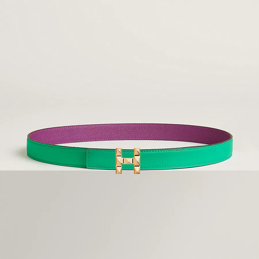 Replicate H Infini belt buckle   Reversible leather strap 24 mm(1:1 replica)