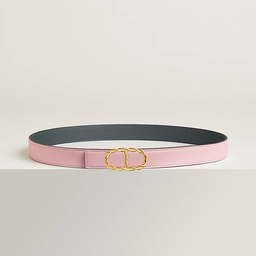 Replicate Maillon Torsade belt buckle   Reversible leather strap 24 mm(1:1 replica)