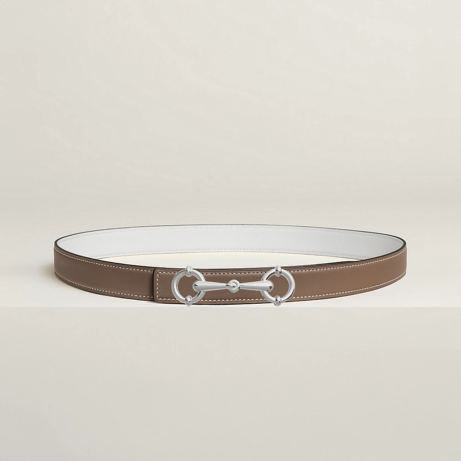 Replicate H Infini belt buckle   Reversible leather strap 24 mm(1:1 replica)