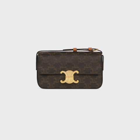 Replicate SHOULDER BAG CLAUDE IN TRIOMPHE CANVAS AND CALFSKIN TAN(1:1 replica)