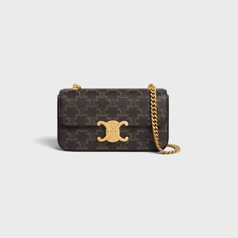Replicate CHAIN SHOULDER BAG CLAUDE IN TRIOMPHE CANVAS TAN(1:1 replica)