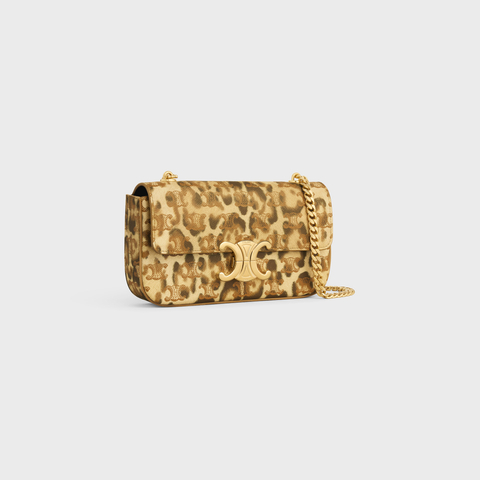 Replicate CHAIN SHOULDER BAG CLAUDE IN TRIOMPHE CANVAS WITH LEOPARD PRINT LEOPARD(1:1 replica)