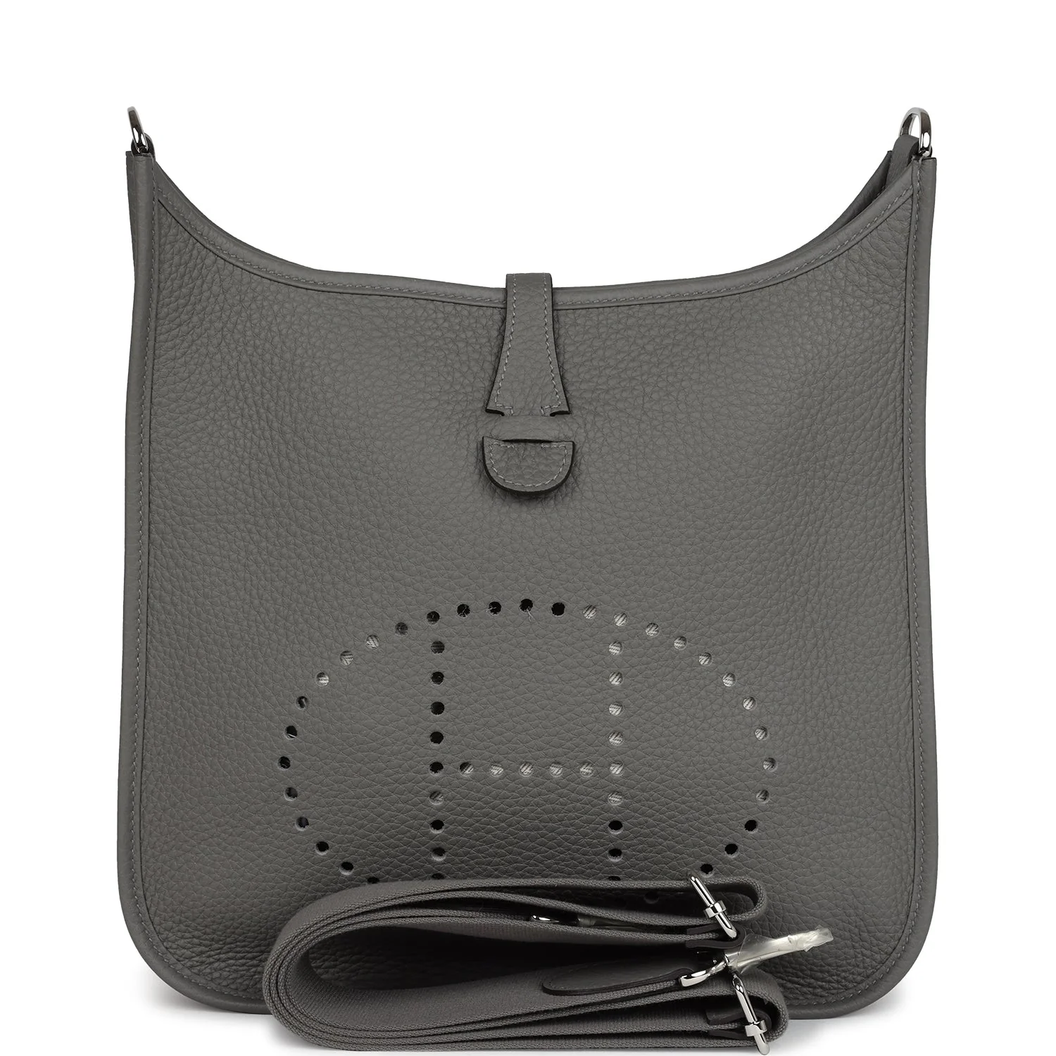 Replicate Hermes Evelyne III PM Gris Meyer Clemence Palladium Hardware(1:1 replica)