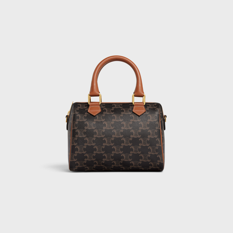 Replicate SMALL BOSTON IN TRIOMPHE CANVAS AND CALFSKIN TAN(1:1 replica)