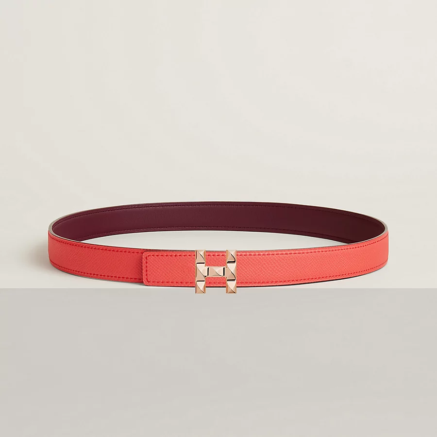 Replicate H Infini belt buckle   Reversible leather strap 24 mm(1:1 replica)