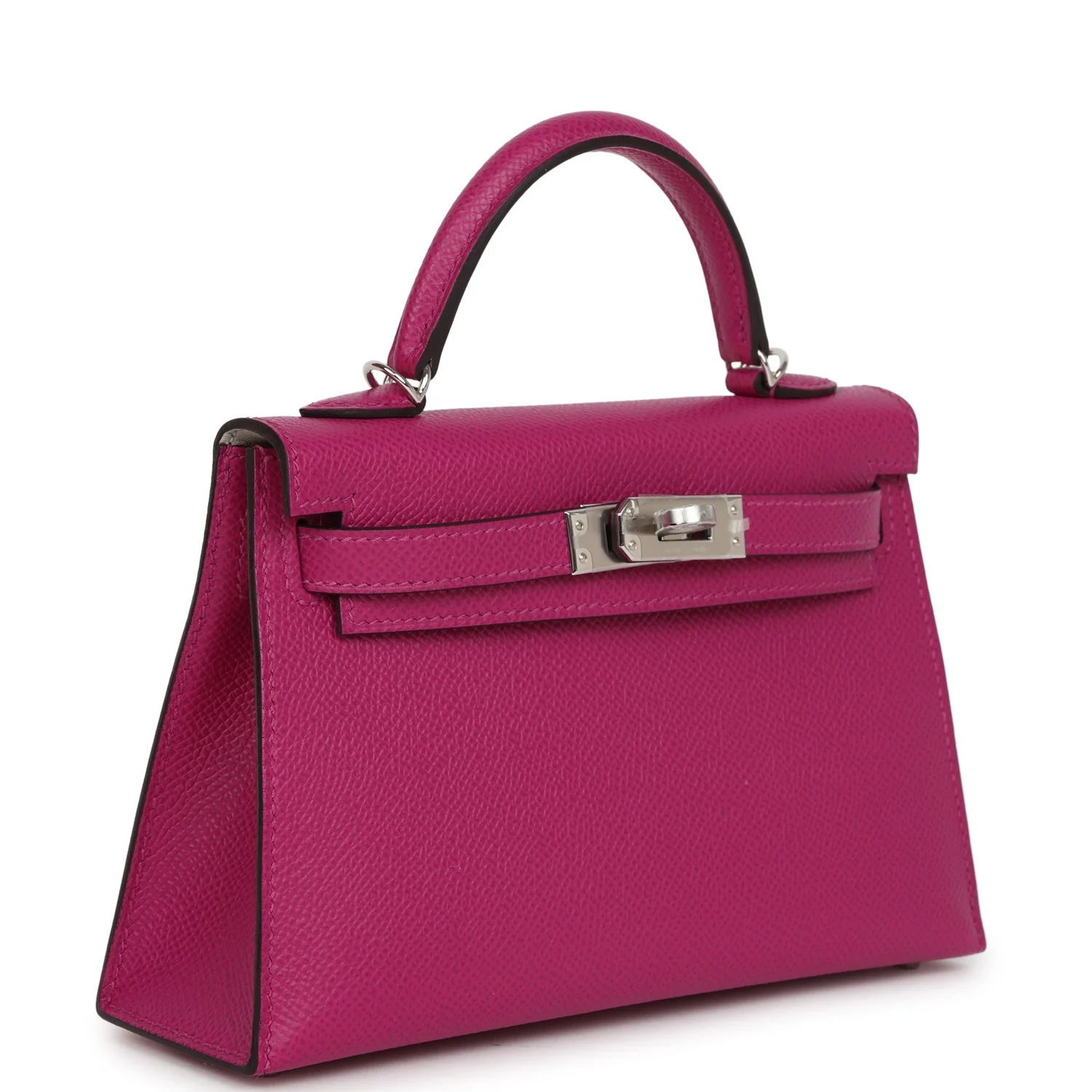 Replicate Hermes Special Order (HSS) Kelly Sellier 20 Rose Pourpre Verso Epsom Palladium Hardware(1:1 replica)