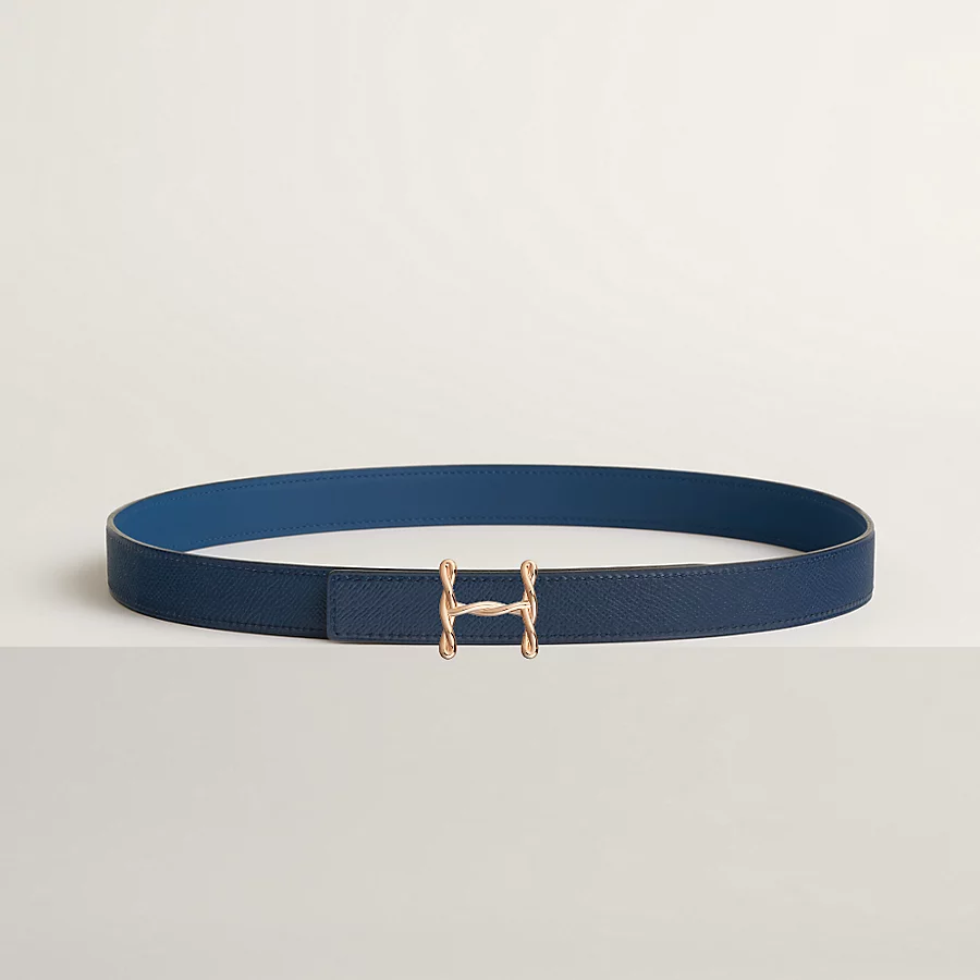 Replicate H Torsade belt buckle   Reversible leather strap 24 mm(1:1 replica)
