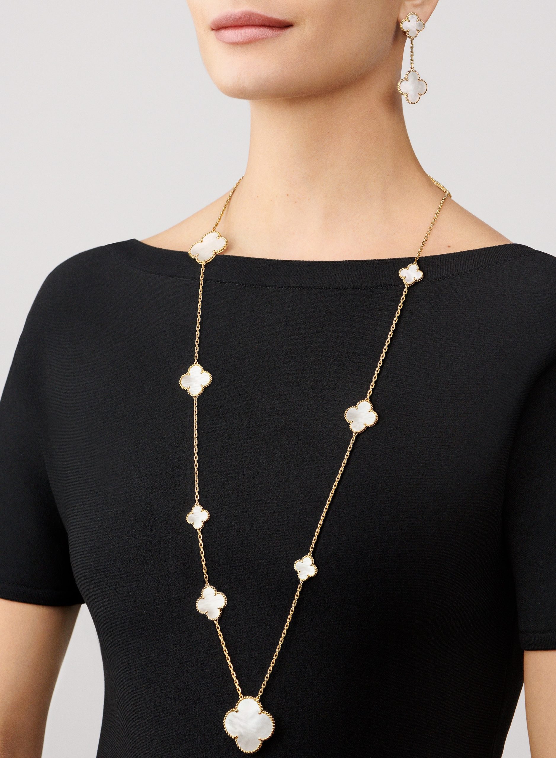 Replicate Magic Alhambra long necklace, 11 motifs(1:1 replica)