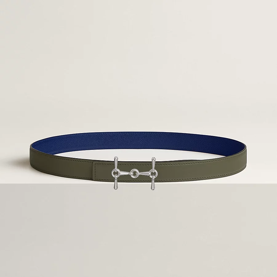 Replicate H Equestre belt buckle   Reversible leather strap 24 mm(1:1 replica)